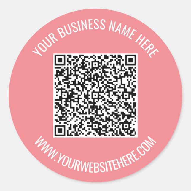 QR Code and Custom Text Professional Personalised Classic Round Sticker (Front)