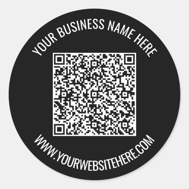 QR Code and Custom Text Professional Personalised Classic Round Sticker (Front)