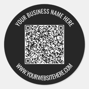 QR Code and Custom Text Professional Personalised Classic Round Sticker