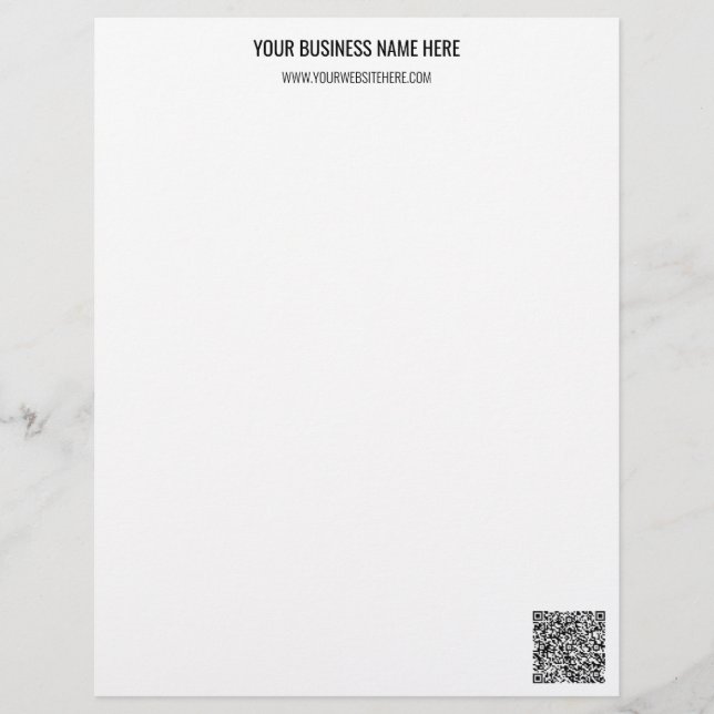 QR Code and Custom Text Professional Personalised  Custom Letterhead (Front)
