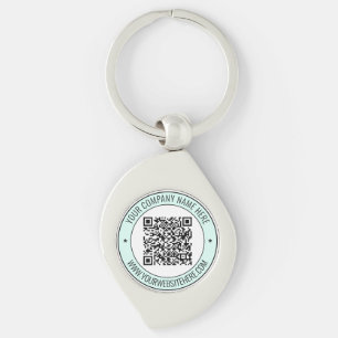 QR Code and Custom Text Professional Personalised Key Ring