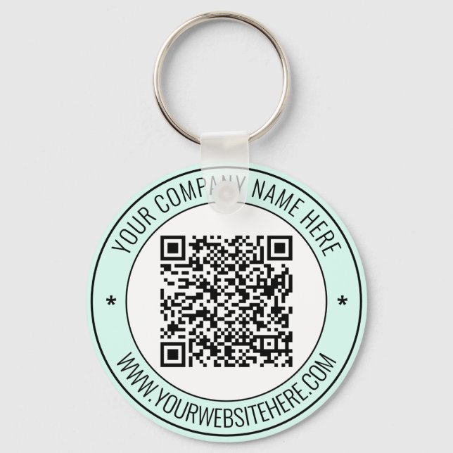 QR Code and Custom Text Professional Personalised Key Ring (Front)