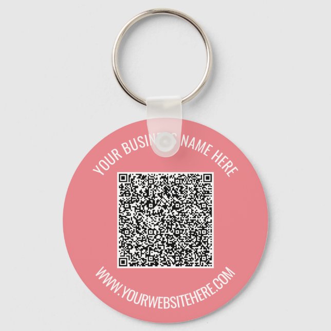 QR Code and Custom Text Professional Personalised Key Ring (Front)