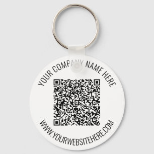 QR Code and Custom Text Professional Personalised Key Ring