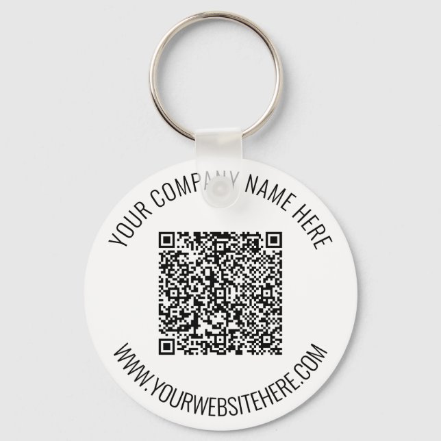 QR Code and Custom Text Professional Personalised Key Ring (Front)
