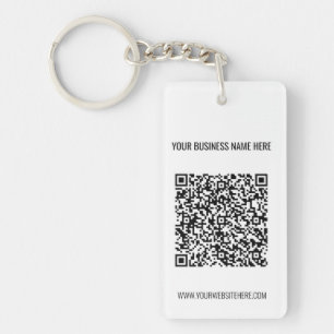 QR Code and Custom Text Professional Personalised  Key Ring