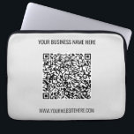 QR Code and Custom Text Professional Personalised  Laptop Sleeve<br><div class="desc">QR Code and Custom Text Professional Personalised Business Name Website Promotional Company Supplies / Gift - Add Your QR Code - Image or Logo / Name - Company / Website or E-mail or Phone - Contact Information / Address or Remove - Resize and Move or Remove / Add Elements -...</div>
