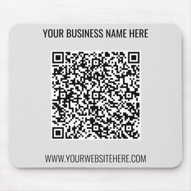QR Code and Custom Text Professional Personalised Mouse Mat (Front)
