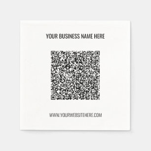 QR Code and Custom Text Professional Personalised Napkin