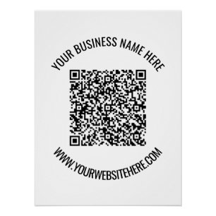 QR Code and Custom Text Professional Personalised Poster