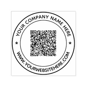 QR Code and Custom Text Professional Personalised  Self-inking Stamp