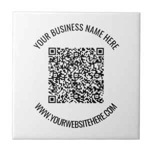 QR Code and Custom Text Professional Personalised  Tile