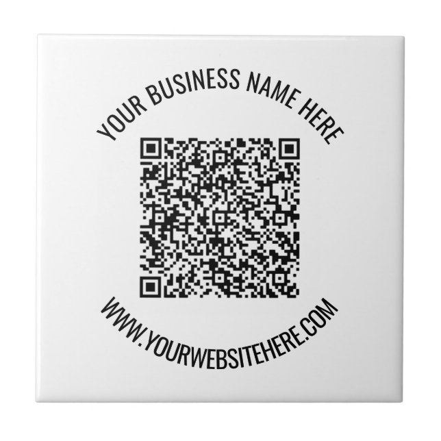 QR Code and Custom Text Professional Personalised  Tile (Front)