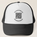 QR Code and Custom Text Professional Personalised  Trucker Hat<br><div class="desc">QR Code and Custom Text Professional Personalised Business Name Website Promotional Company Supplies / Gift - Add Your QR Code - Image or Logo / Name - Company / Website or E-mail or Phone - Contact Information / Address - Resize and Move or Remove / Add Elements - Image /...</div>