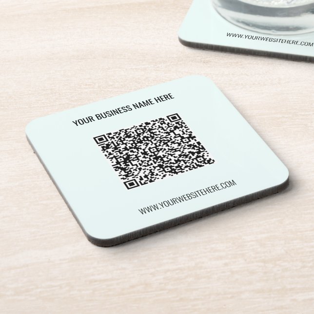 QR Code and Custom Text Professional Personalized  Coaster (Left Side)