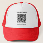 QR Code and Custom Text Professional Personalized  Trucker Hat<br><div class="desc">QR Code and Custom Text Professional Personalized Business Name Website Promotional Company Supplies / Gift - Add Your QR Code - Image or Logo / Name - Company / Website or E-mail or Phone - Contact Information / Address - Resize and Move or Remove / Add Elements - Image /...</div>