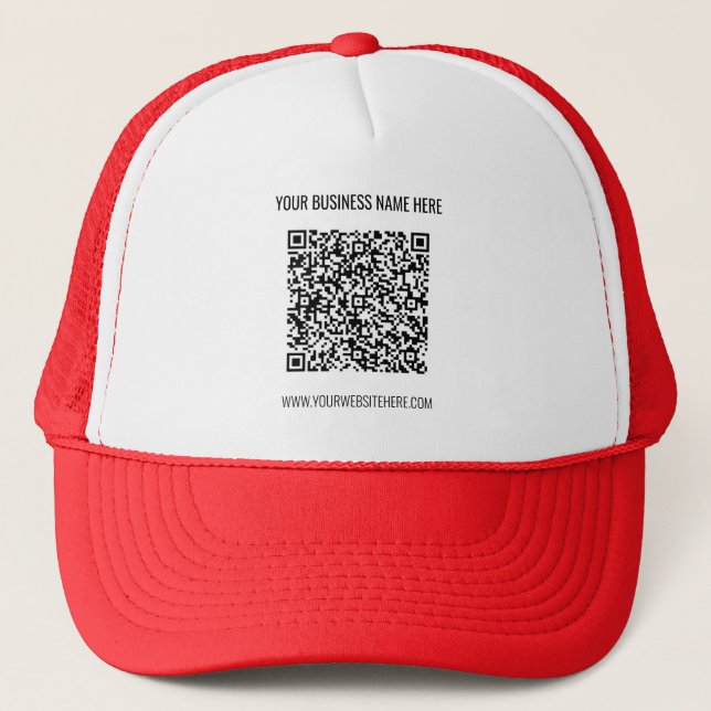 QR Code and Custom Text Professional Personalized  Trucker Hat (Front)