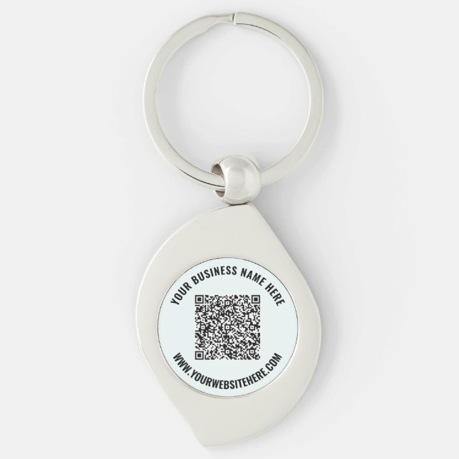 QR Code and Custom Text Promotional Keychain Gift (Front)