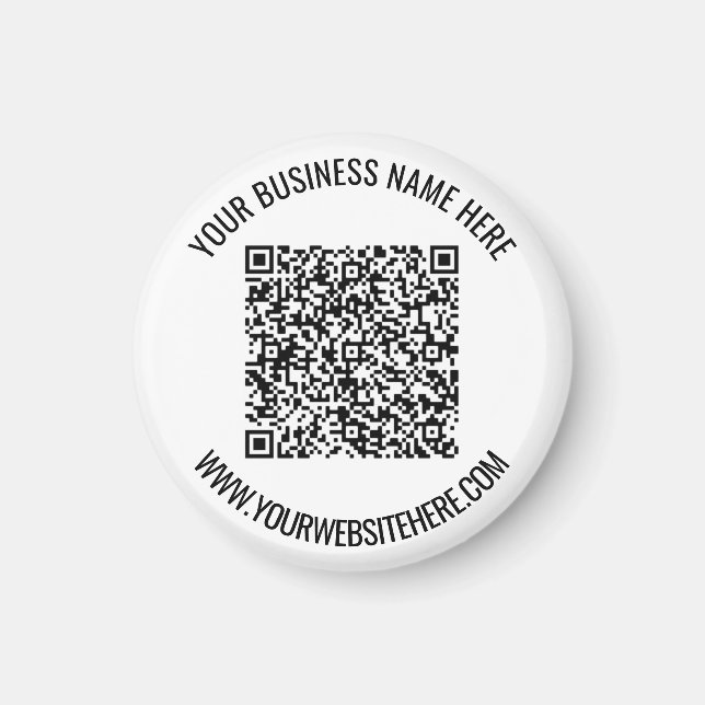 QR Code and Custom Text Promotional Magnet (Front)