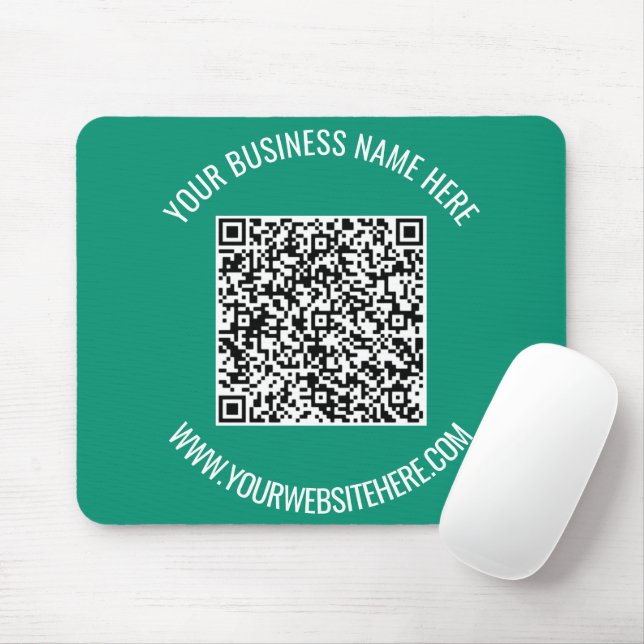 QR Code and Custom Text Promotional Modern Mouse Mat (With Mouse)