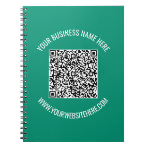 QR Code and Custom Text Promotional Modern Notebook