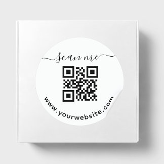 QR code and custom text round Sticker