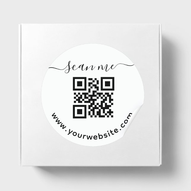 QR code and custom text round Sticker (Creator Uploaded)