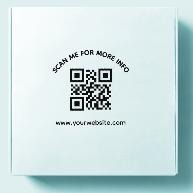 QR code and custom text round Sticker Rubber Stamp (Creator Uploaded)