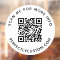 QR code and custom text round