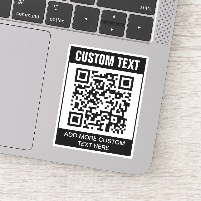 QR code and custom text Sticker (Detail)