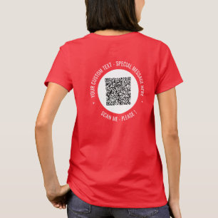 QR Code and Custom Text T-Shirt Personalised
