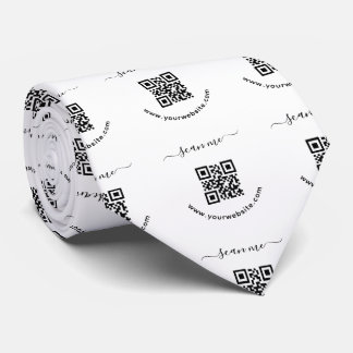 QR code and custom text Tie