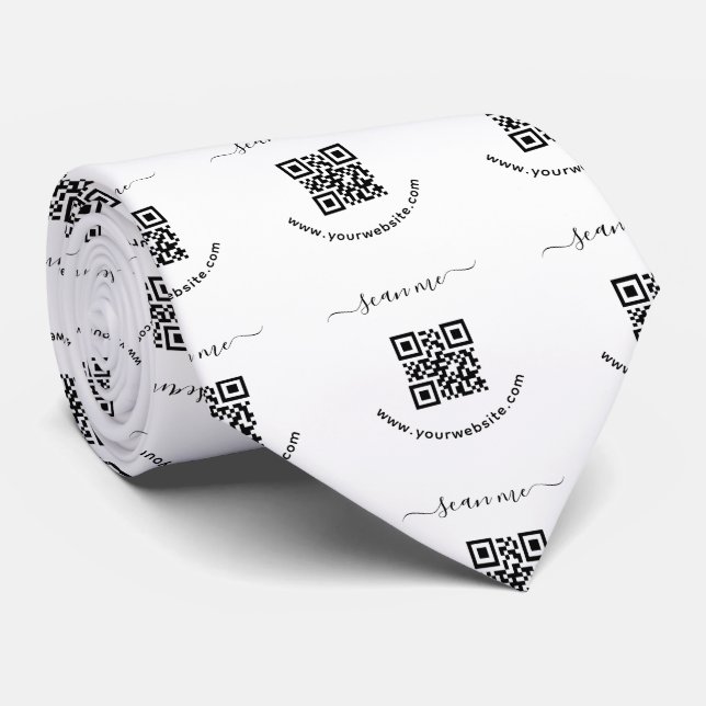 QR code and custom text Tie (Rolled)