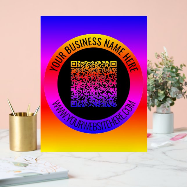 QR Code and Custom Text Your Business Acrylic Sign (Wedding)