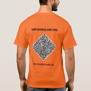 QR Code and Custom Text Your Business T-Shirt