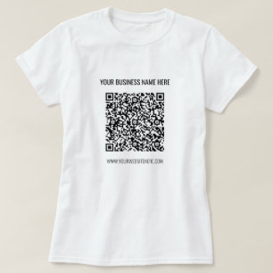 QR Code and Custom Text Your Business T-Shirt Gift