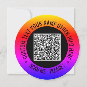 QR Code and Custom Text Your Personalised Cards