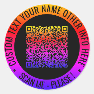 QR Code and Custom Text Your Personalised Sticker