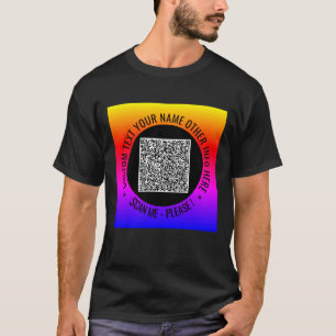 QR Code and Custom Text Your Personalised T-Shirt
