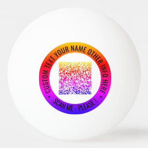QR Code and Custom Text Your Ping Pong Ball