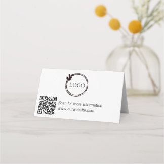 QR code and Logo Tabletop Sign Place Card