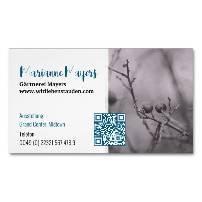 QR code and Photography  Magnetic Business Card (Front)