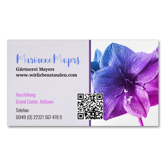 QR code and Photography  Magnetic Business Card (Front)