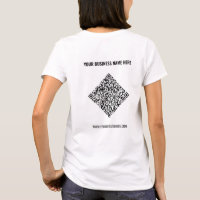 QR Code and Text Branded Business T-Shirt Example