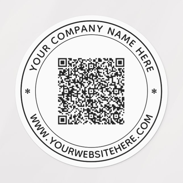 QR code and Text Personalised Business Labels (Design 1)