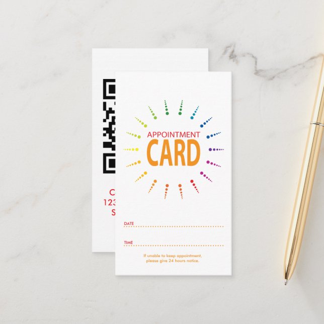 qr code appointment rainbowBurst (Front/Back In Situ)