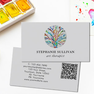QR Code Art Therapist Business Card