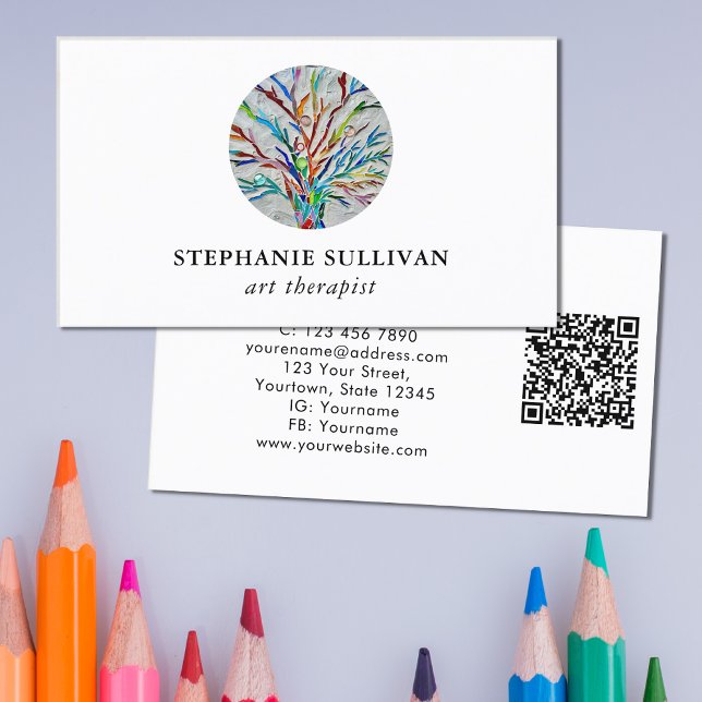 QR Code Art Therapist Business Card (Creator Uploaded)