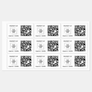 QR Code Asset ID Company Property Label Style