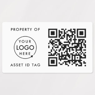 QR Code Asset ID Property of Company Business Logo